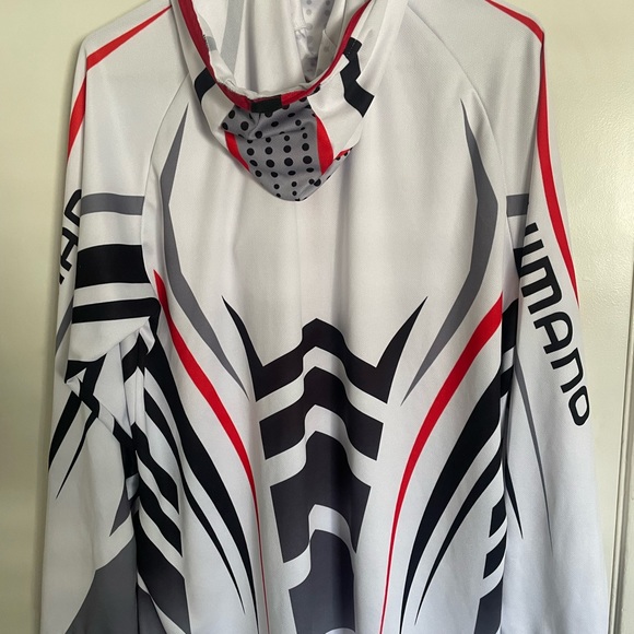 Shimano Hooded Cycling Shirt Men XL Extra Large Full Zip Thin Lightweight Jacket - Picture 4 of 4